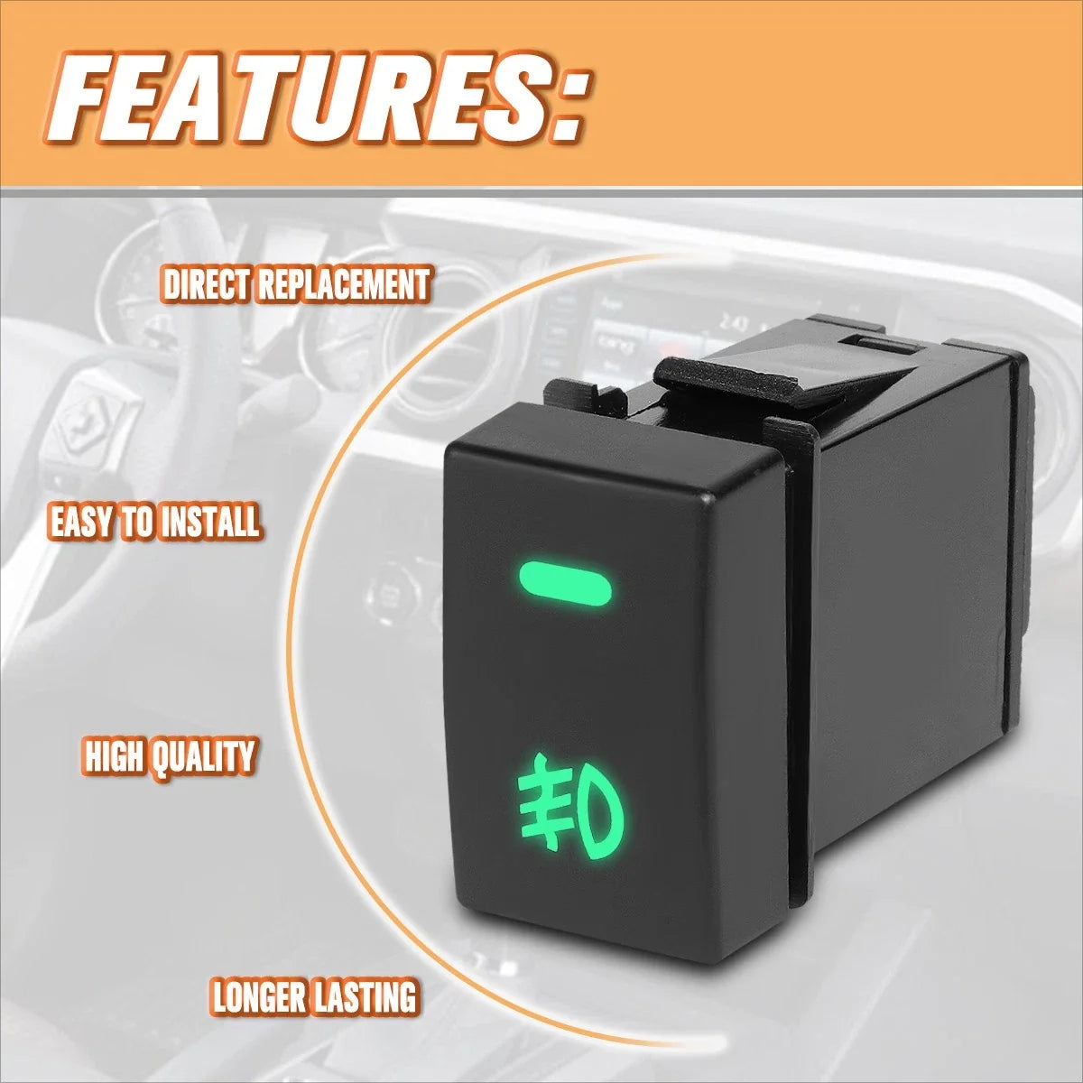 Fog Light Control Switch with Wiring Harness for Honda Civic (2016–2021)