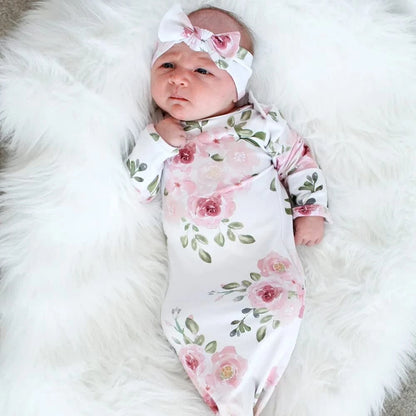Baby Knotted Gown for Newborns 0-6 Months - Soft & Breathable