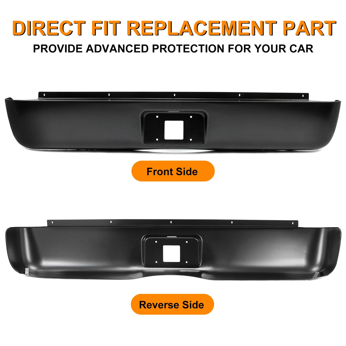 Rear Bumper Roll Pan w/LED License Light for Chevrolet Silverado 1500 (2007–2013)