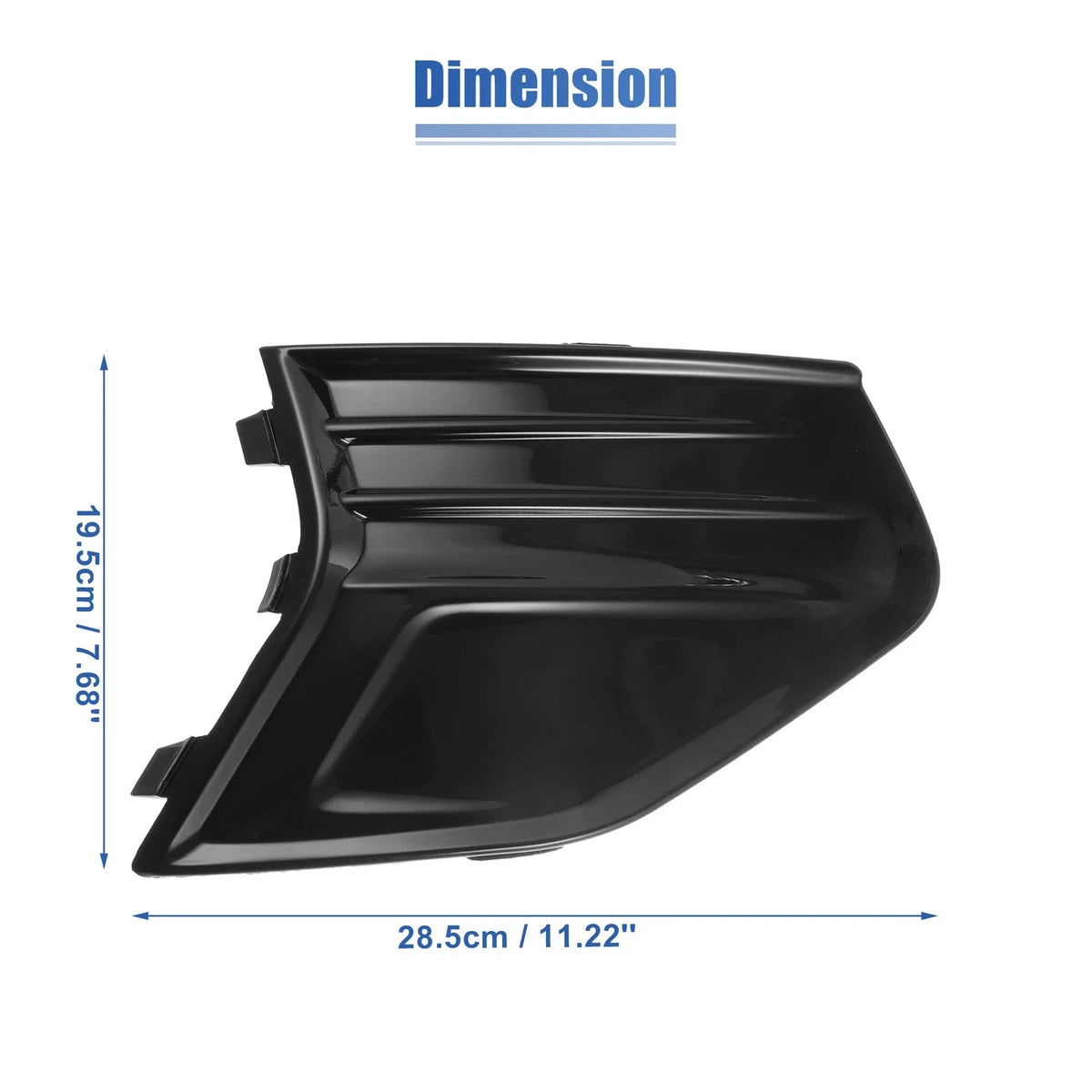 Front Left Fog Light Grille Cover Trim for Ford Fusion (2019–2020) Gloss Black