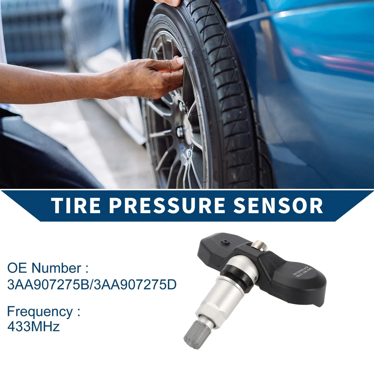 Tire Pressure Sensor 3AA907275B/3AA907275D for Volkswagen Tiguan (2012–2017)