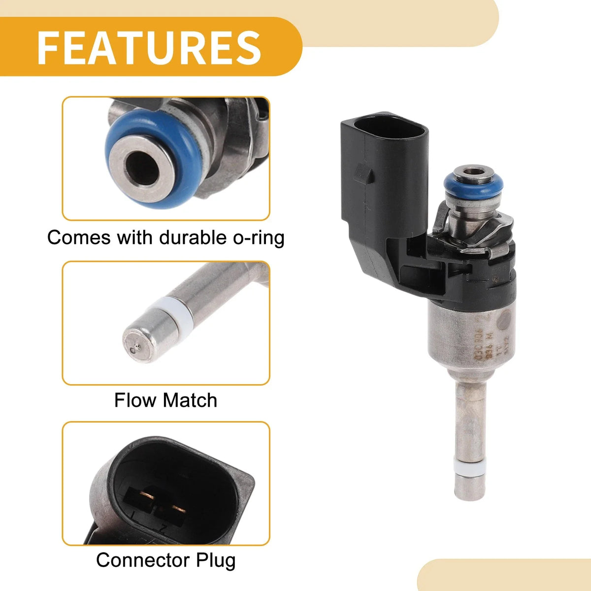 1 Pc No.03H906036 Fuel Injector for Audi Q7 3.6L V6 (2007–2010)