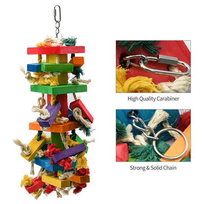 Large Parrot Toy for Birds (20in) - Multicolor