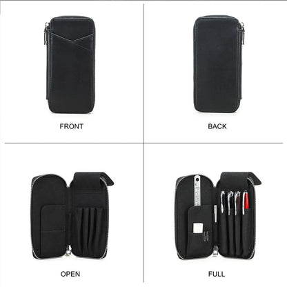 4 Slots Pen Case Organizer for Handmade Genuine Leather