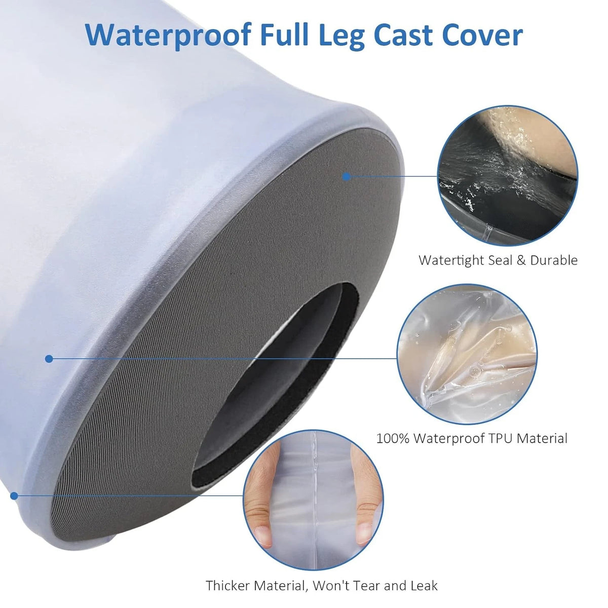 Waterproof Full Leg Cast Cover for Showering (Adult, Extra Long)