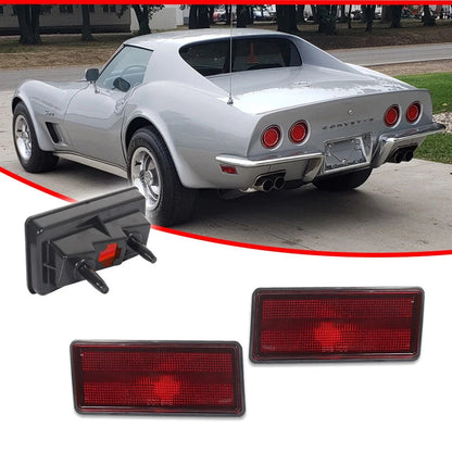 Set of 2 Rear Side Marker Lights for Chevy Corvette C3 (1974–1979) Red Lens