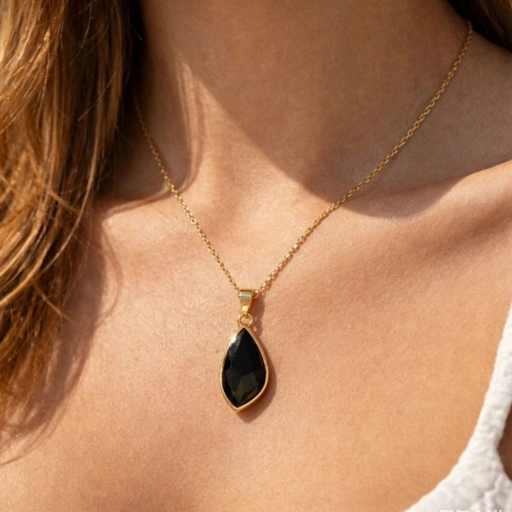 Obsidian Protection Pendant Necklace for Women