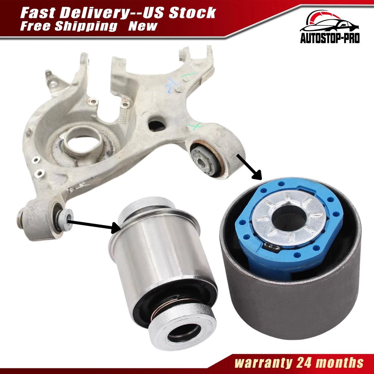2Pcs Axle Suspension Control Arm Bushing for Ford Fusion (2013–2020) FR3C3C270AA, GS7Z-5500-C