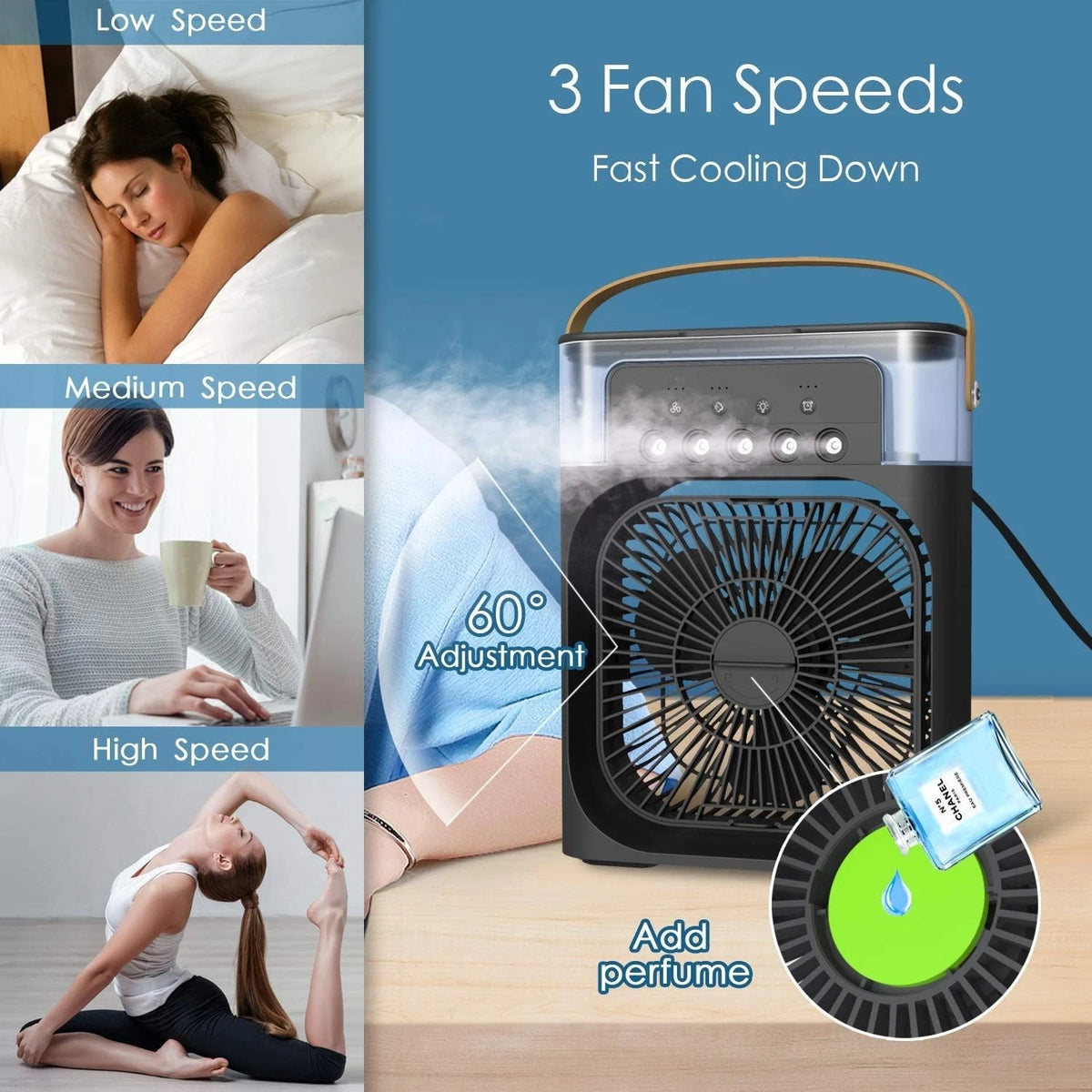 Portable Air Conditioner Fan for Evaporative Mini Air Cooler