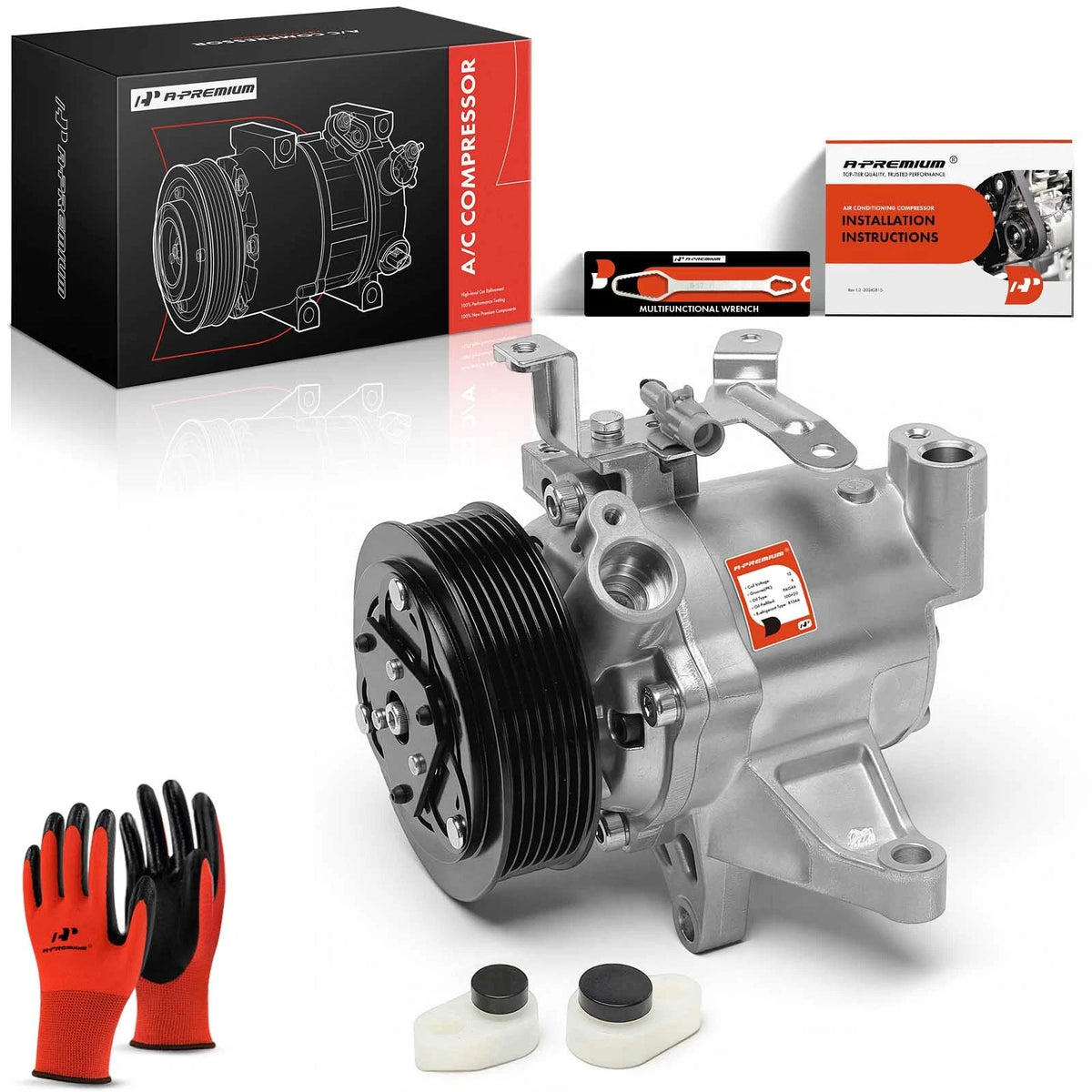 A/C Compressor with Clutch for Subaru XV Crosstrek (2014–2015) 73111FJ030, 73111FJ031, 58493