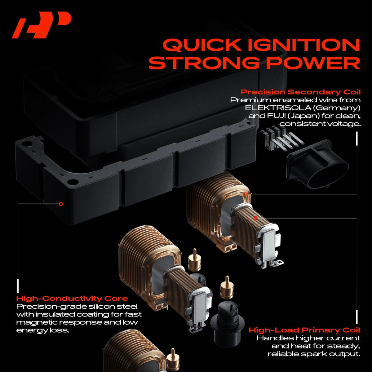 Ignition Coil Set of 4 for VW Jetta Golf Beetle (2001–2008) 06A905097, UF484
