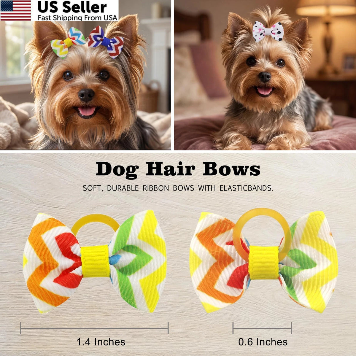 Set of 4 Mini Rubber Bands for Small Dogs (1.5 inches) - Multi-colored