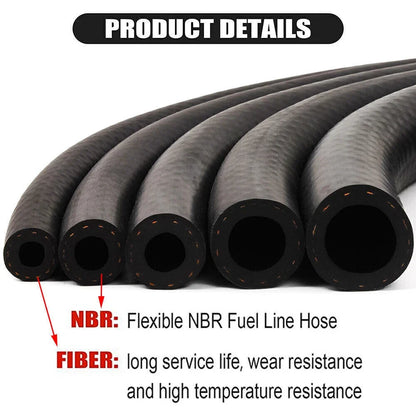 5/8" Nitrile Rubber EFI Fuel Injection Line Hose for Gas