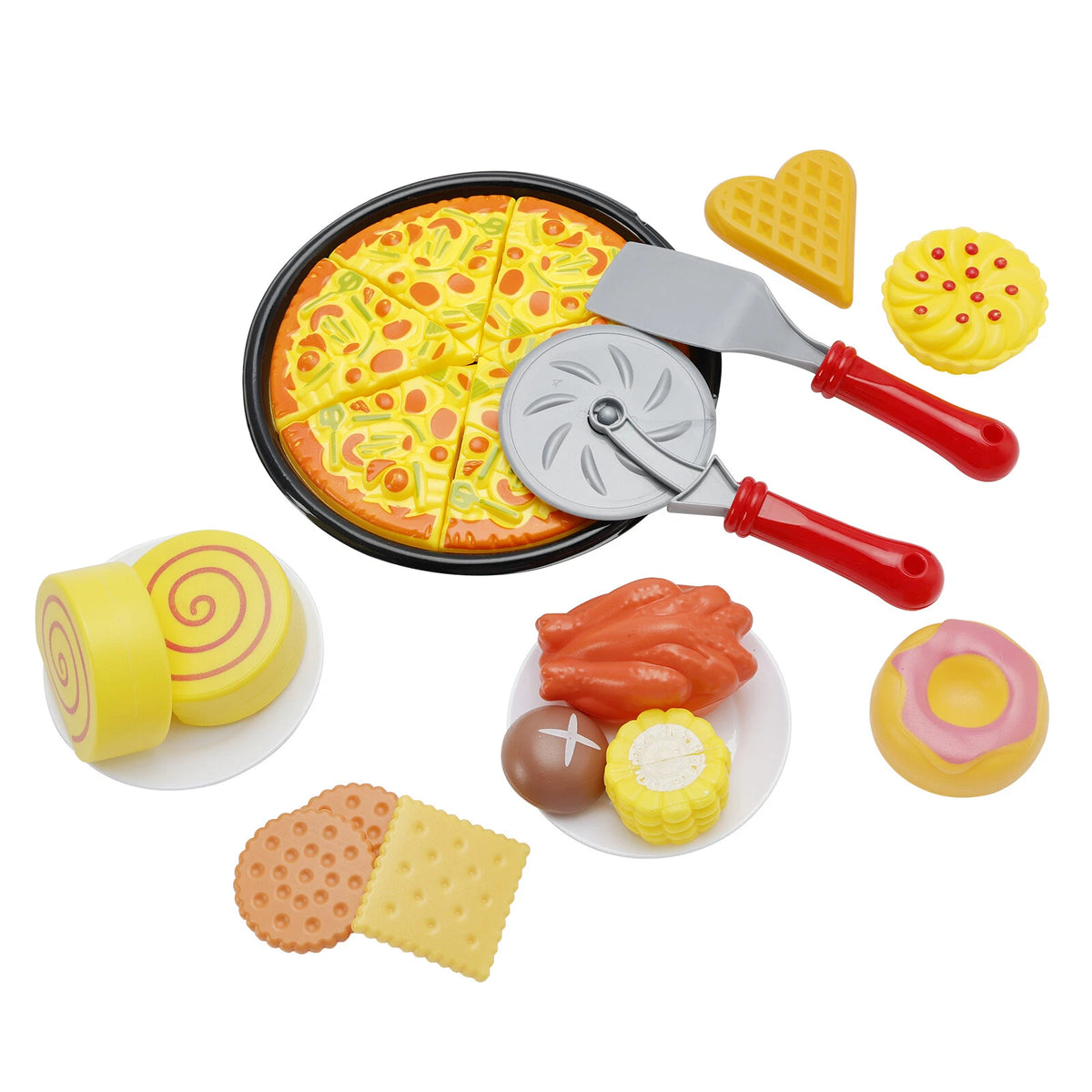 56Pcs Simulated Food Toy Set for Kids - Burger, Pizza (T007-019)