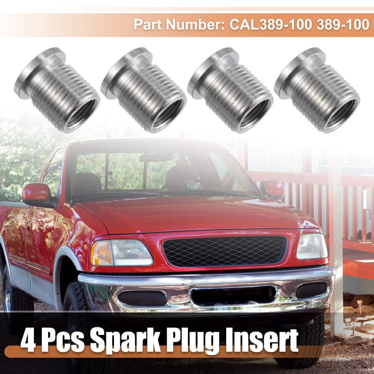 Set of 4 Spark Plug Port Inserts for Ford Triton 4.6L 5.4L 6.8L (1997–2008)