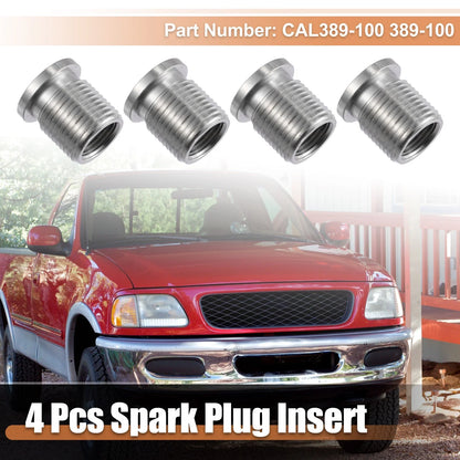 Set of 4 Spark Plug Port Inserts for Ford Triton 4.6L 5.4L 6.8L (1997–2008)