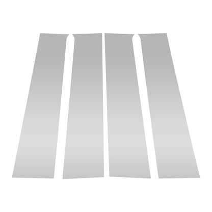 Set of 4 Door Pillar Window Trim for Chevy Silverado (2014–2019) Silver Tone