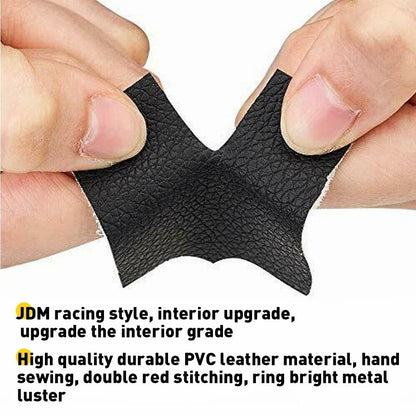 Gear Shift Knob Boot Cover for - Black PVC Leather, Red Stitch