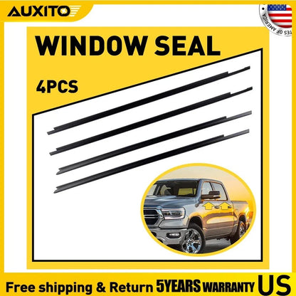 4X Weatherstrip Window Moulding Trim Seal for Ram 1500 2500 3500 (2009–2021)
