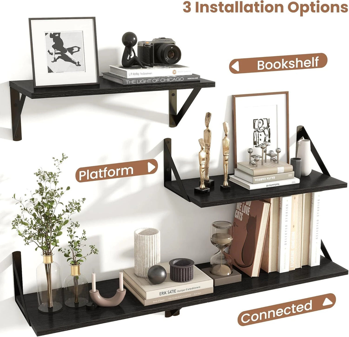 Floating Shelves for Wall, 16" Wide x 8" Deep (No Part Numbers)