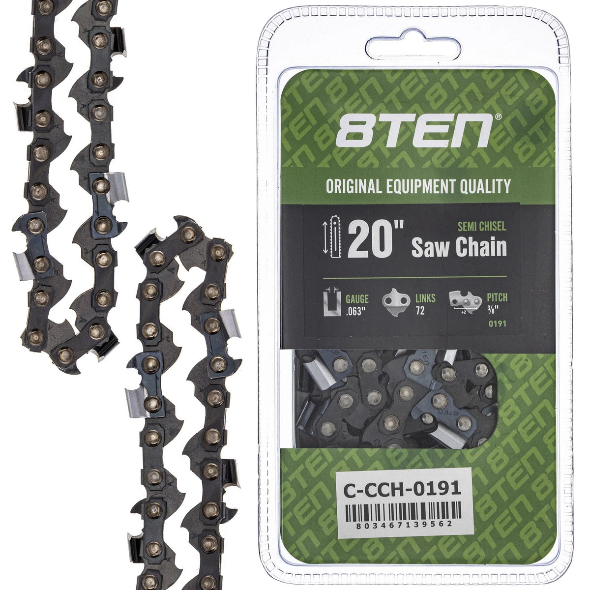 8TEN 20" Chainsaw Guide Bar & Chain .063 3/8 72DL for Stihl MS 660 440 (2000–2023) - 203ATMD025, 20-42-063-DT, 20D025063PH, SN20-63
