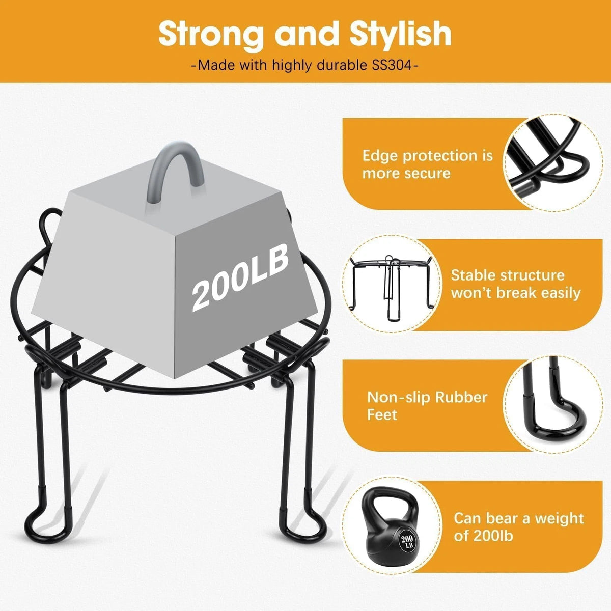 Water Filter Stand for Gyykzz (8" Tall, 9" Diameter) Matte Black