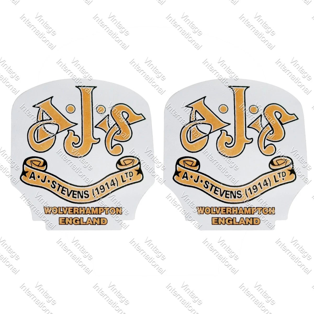 Set of 2 Oil Tank Stickers for AJS Motorcycles
