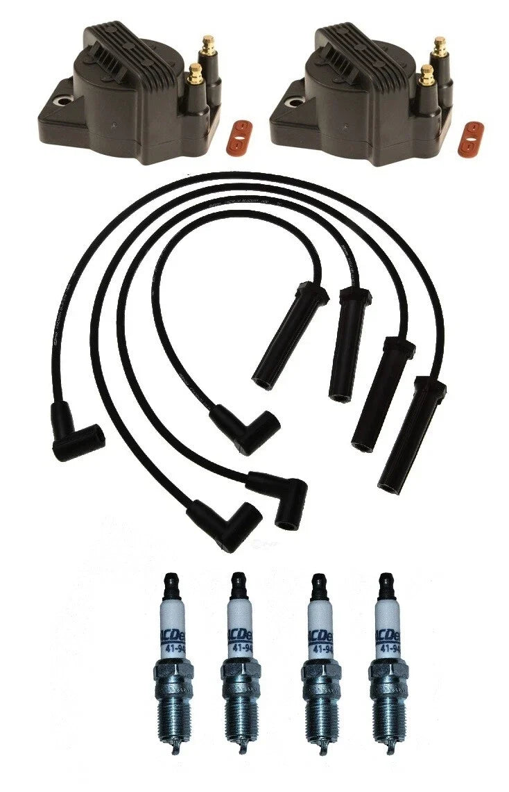 Ignition Wires Set of 2 Coils 4 Spark Plugs for Pontiac Chevy 2.2L L4 (1998)