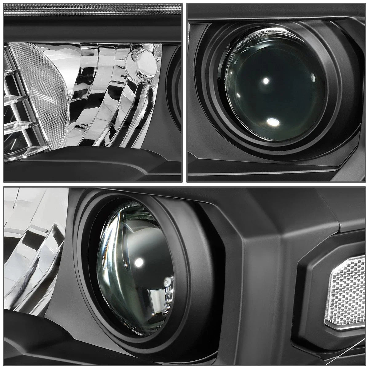 Projector Headlights for Toyota Tacoma (2016–2020) - Black Housing, Clear Corner