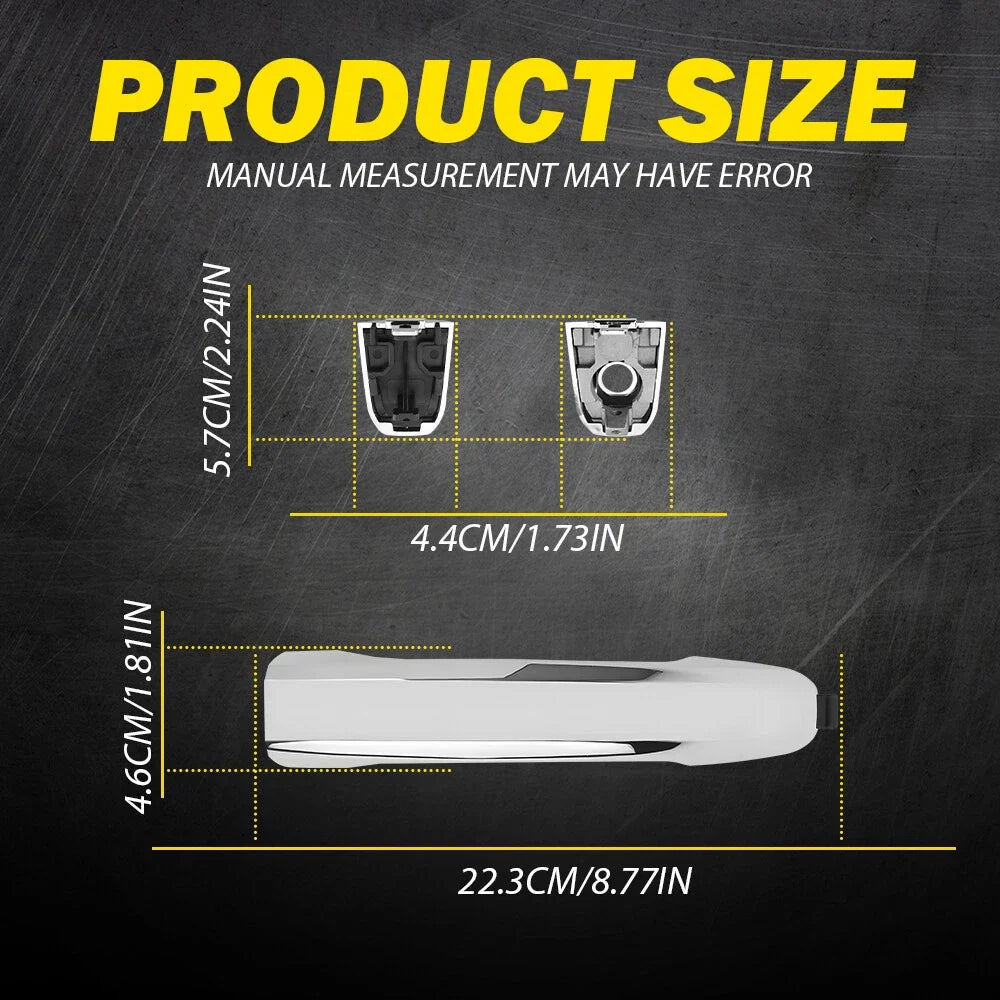 2 Exterior Door Handles for Chevrolet Silverado 1500 (2014–2022) Chrome