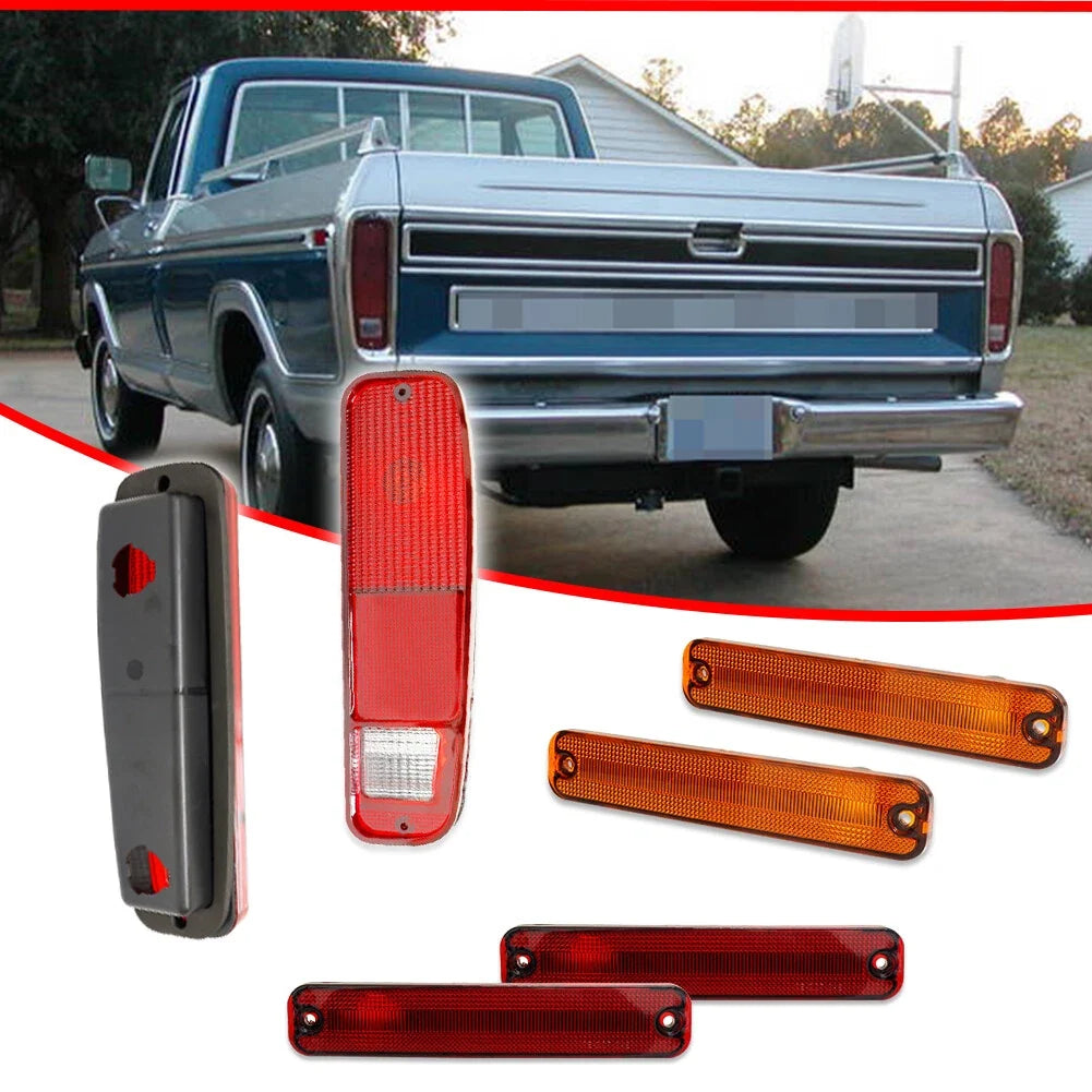 Set of 6 Tail Lights & Side Fender Markers for Ford F150 F250 E150 (1973–1979)