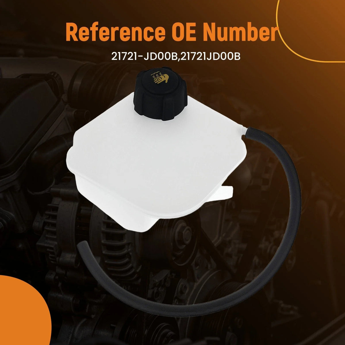 Radiator Coolant Reservoir Tank for Nissan QASHQAI (2007–2013) 21721-JD00B w/ Cap