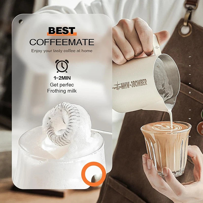 USB Electric Egg Beater Mixer with 2 Whisks for Coffee and Milk