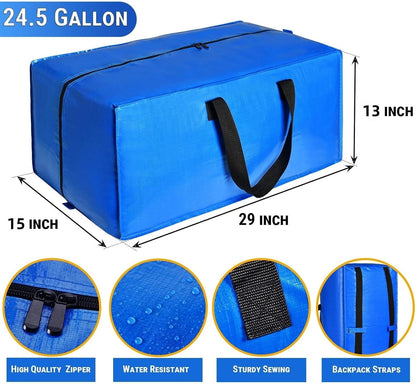 Set of 4 Heavy Duty Extra Large Moving Bags with Zippers and Handles