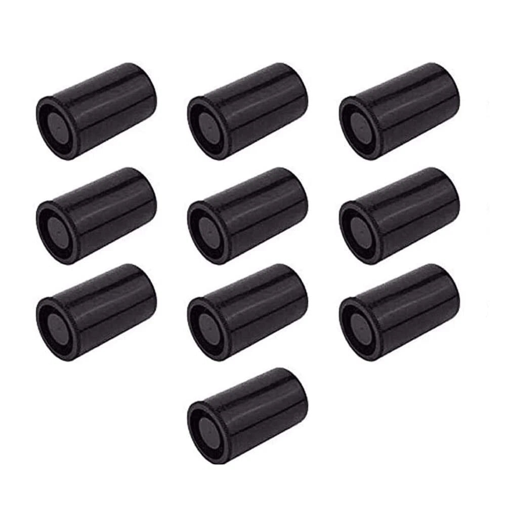 10pc 35mm Caliber Plastic Film Canisters with Caps - Black