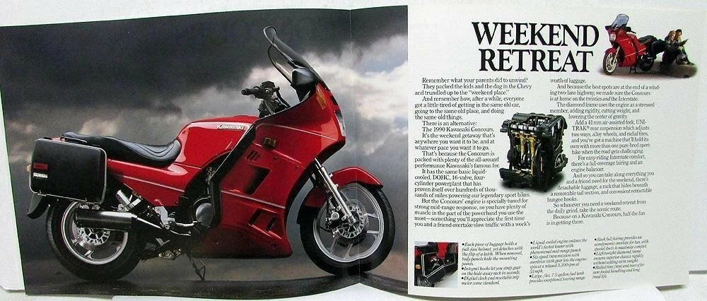 Kawasaki Concours Motorcycle Sales Brochure ZG1000-A5 (1990)