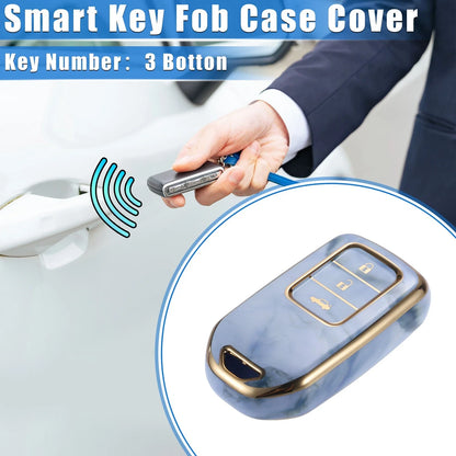 3X TPU Key Fob Cover Case for Honda CR-V, Civic (2014–2016) - Blue