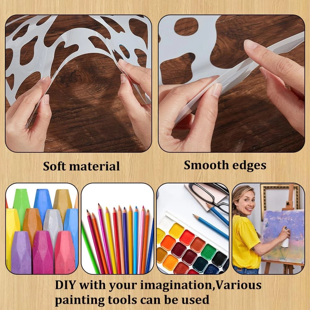 Reusable Cow Spots Stencil for DIY Projects (11.8x11.8")