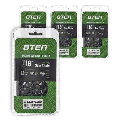 4-Pack Chainsaw Chain 18 Inch .058 .325 72DL for Makita EA6100P53G EA6100P53E 5018404-72 591099072 5018407-72 591101272 25RM72E