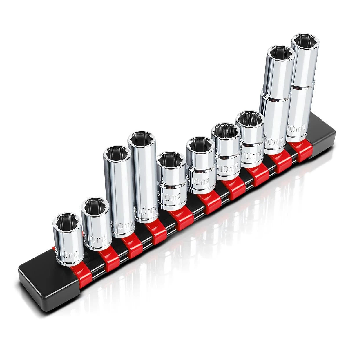 10PCS 3/8" & 1/4" Drive 10mm Socket Set for Automotive