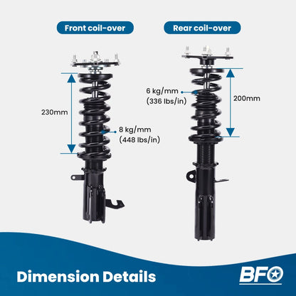 Coilover Shock Suspension Kit for Toyota Corolla E90 E100 E110 (1987–2002)