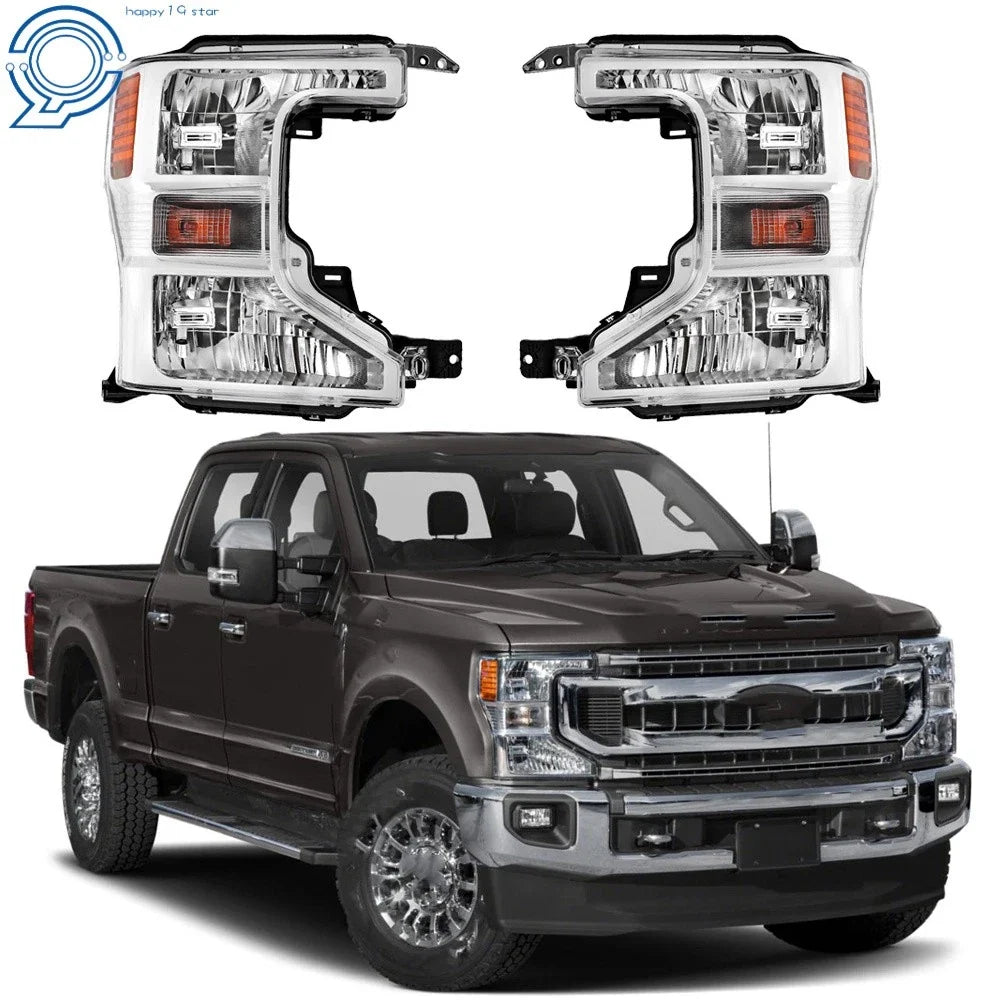 Halogen Headlight Set for Ford F250 F350 SuperDuty (2020–2022) Chrome Housing
