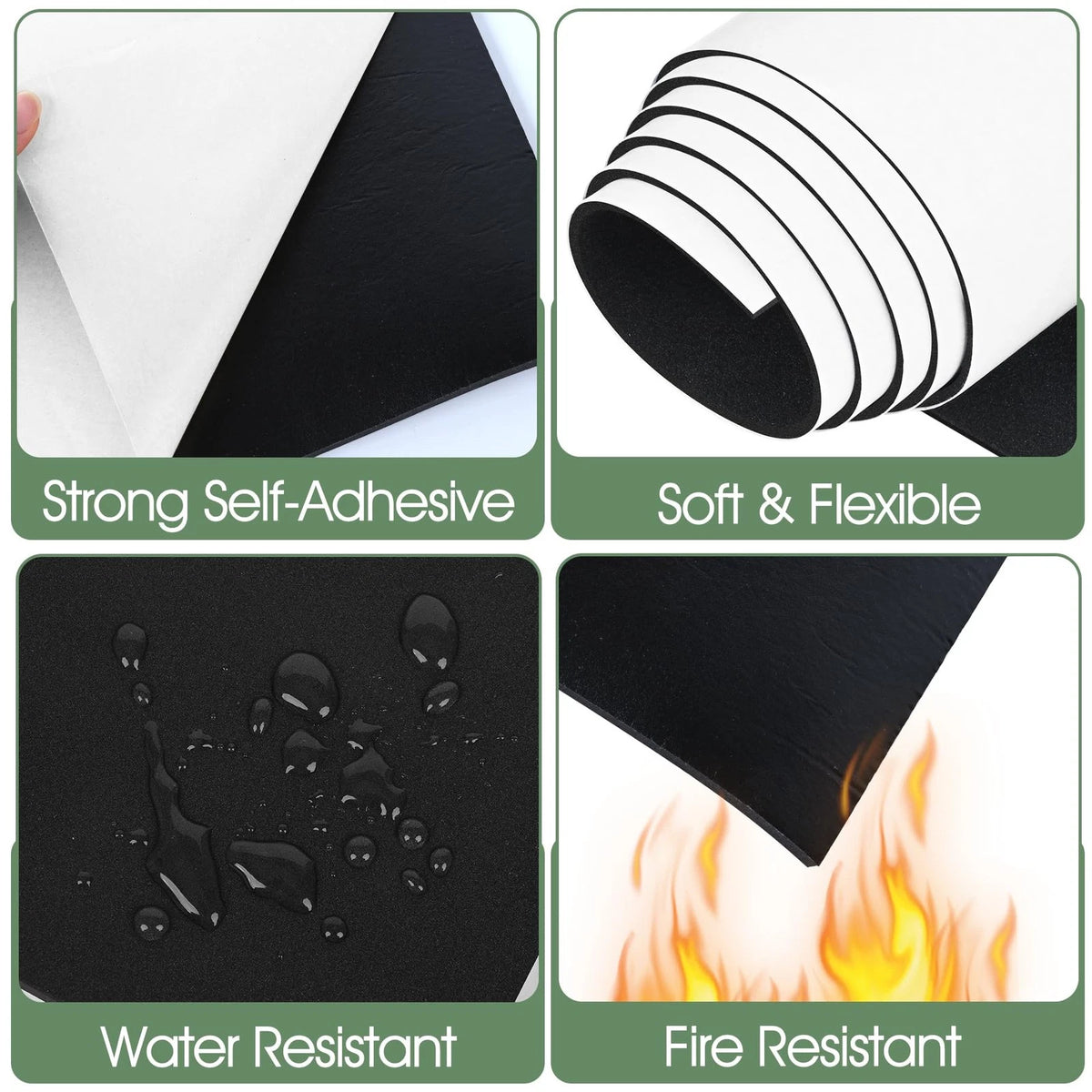 Sponge Neoprene Foam Sheet 12x59x1/4 in, Black