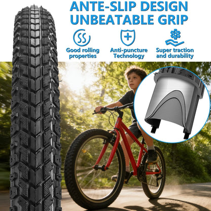 2X Bike Tires and Tubes for Mountain Bikes (20x1.75)