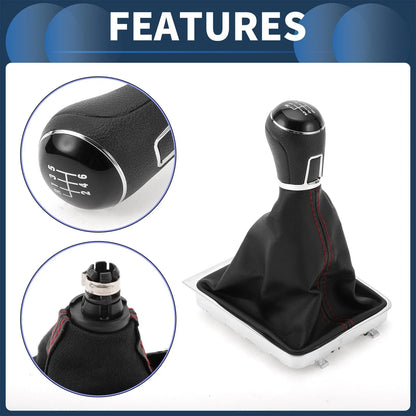 6 Speed Gear Shifter Knob with Cover for Volkswagen Passat (2008–2012)