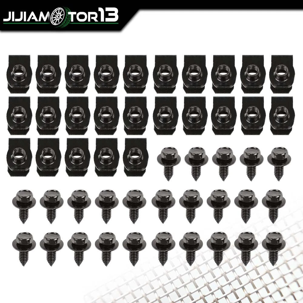 50pc Fender Body Bolts & U Nuts Set for (J-02SBC0003ABK)