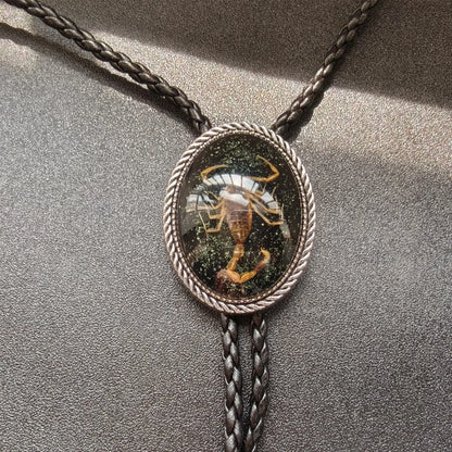 Black Scorpion Bolo Tie for Western Gothic Weddings