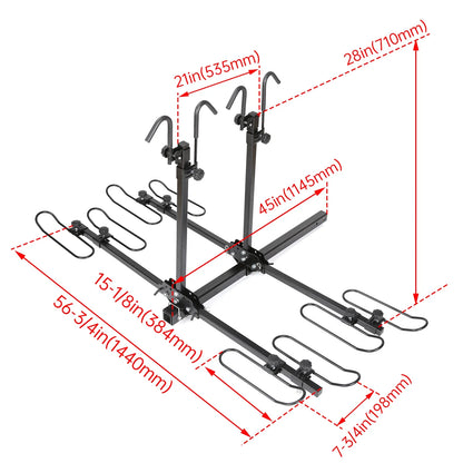 4-Bike Hitch Mount Rack Carrier for Car SUV (240 lbs Capacity)