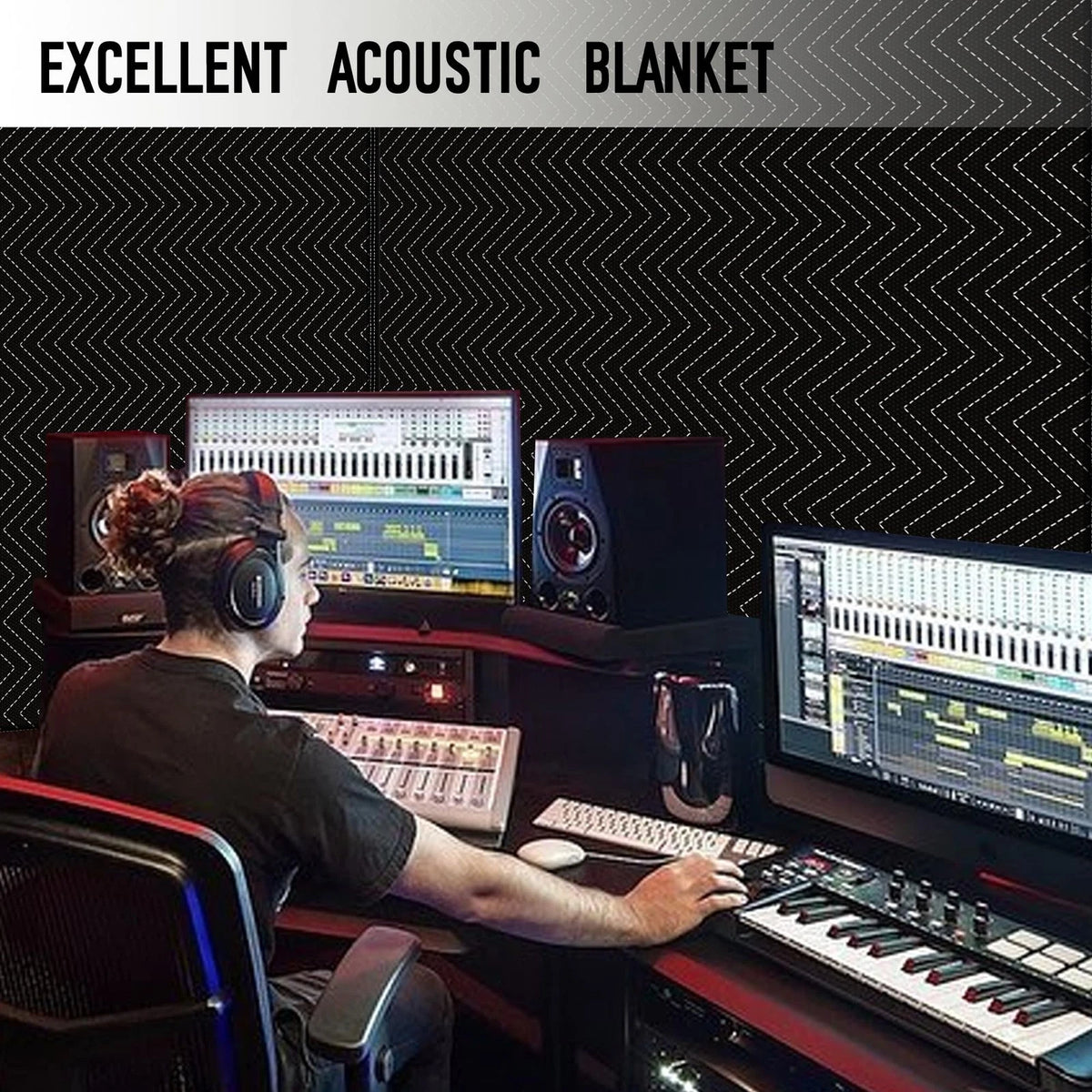 2X Large Sound Dampening Blanket for Universal Use (96" x 80")