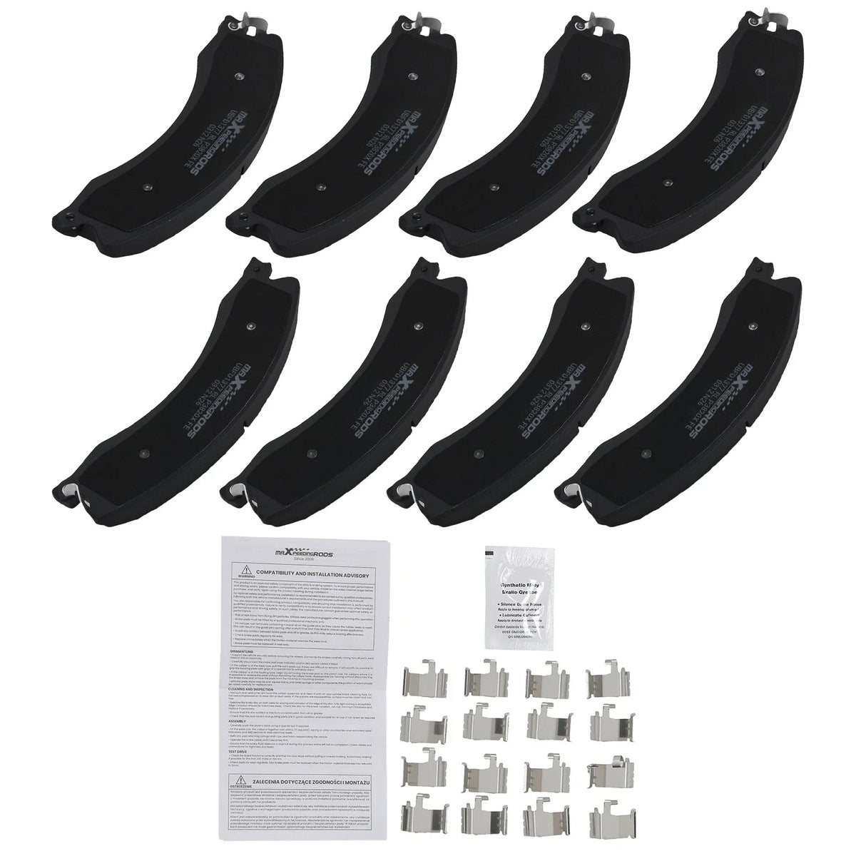 Front & Rear Brake Pads Kit for Chevy Silverado GMC Sierra 2500 3500 HD (2011–2019)